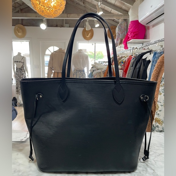 louis vuitton neverfull tote MM black leather epi - Picture 8 of 13